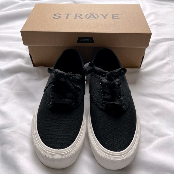 new straye gower - black (v2) skate shoes men’s 7 women’s 8.5 - Picture 1 of 8